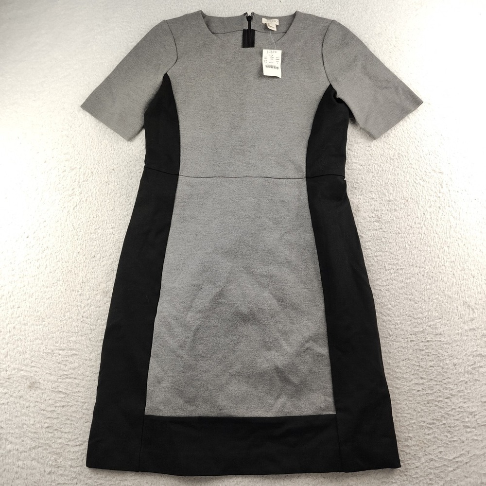 J.Crew Mini Dress Size 2 Black Gray City Office Career NWT